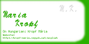 maria kropf business card